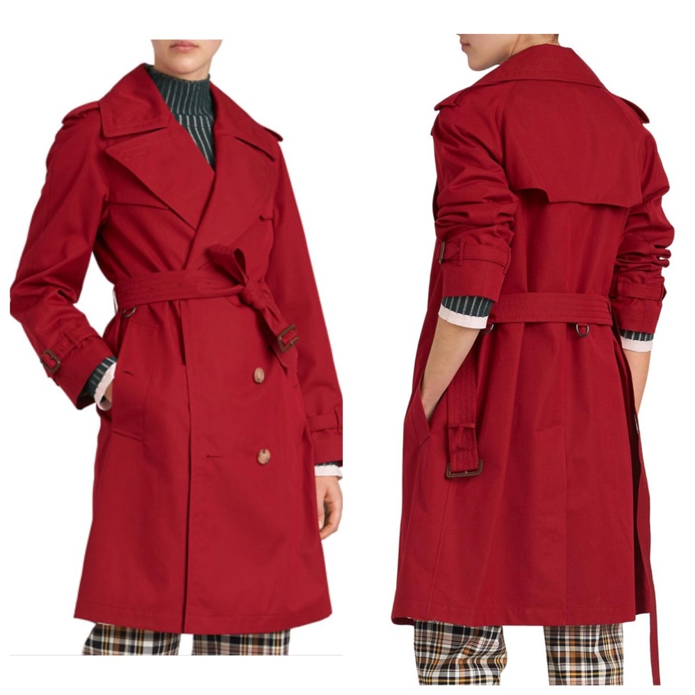 Burberry Crambeck Parade Red Long Double Breasted Trench Coat